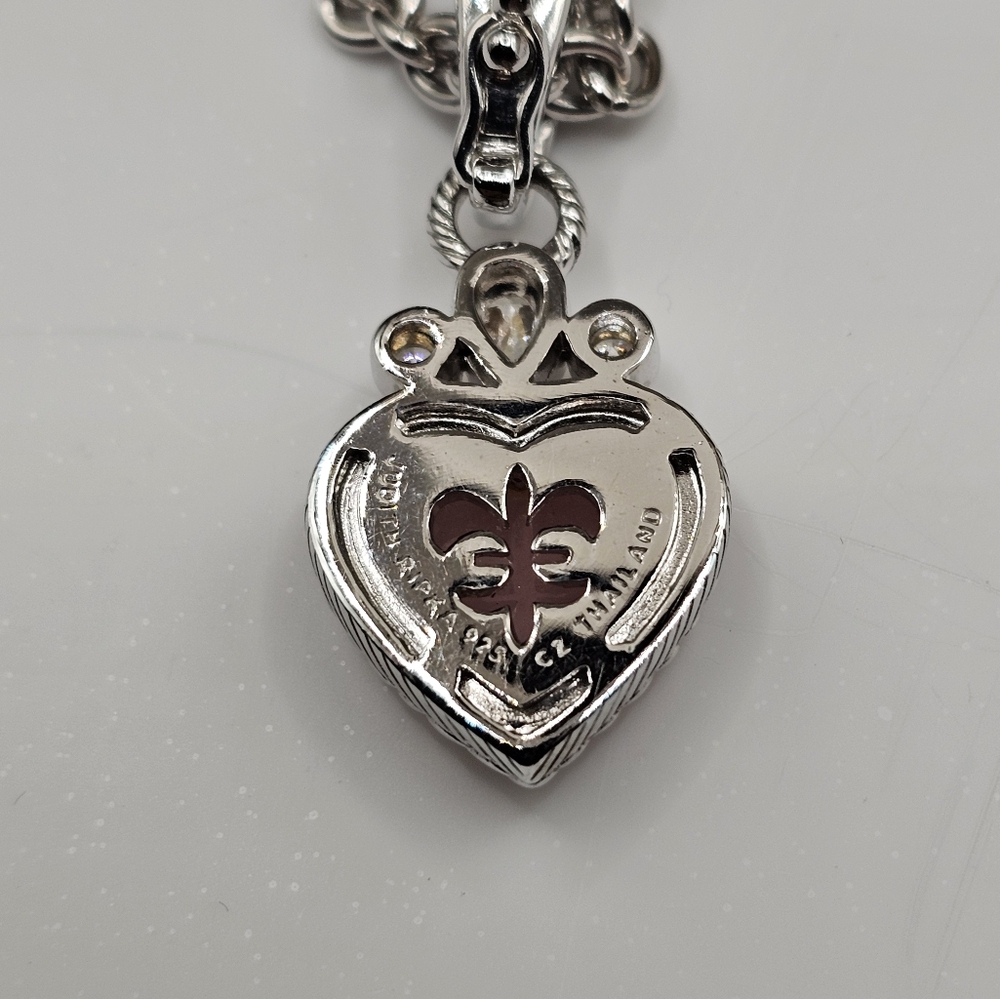 Beautiful Authentic Judith Ripka Pink Jadite 💗 & Beads Sterling Silver Necklace - Picture 10 of 11